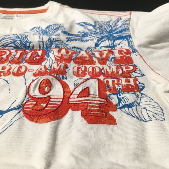 #N Old Navy Big Wave Pro-am Comp 94th Tee Shirt North Shore Mens L (10-12) White - Picture 5 of 9